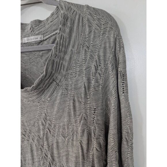 Cut Loose Midi Dress women's size XL gray textured long sleeve lagenlook USA - Picture 2 of 7